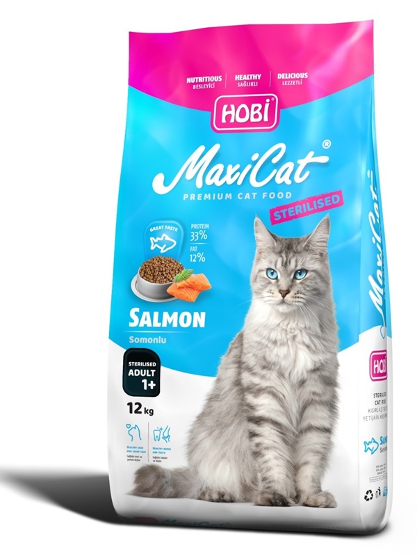 Hobi Maxicat Somonlu Kısır Kedi Maması 12 Kg